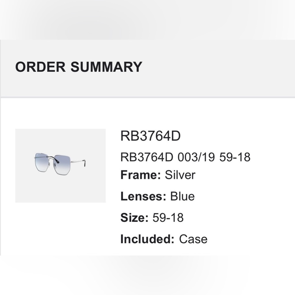 Ray-Ban Silver Frame with Blue Lenses Sunglasses